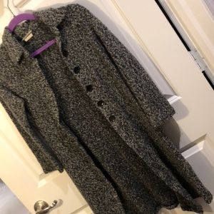 Tweed-like Cardigan Duster Sweater